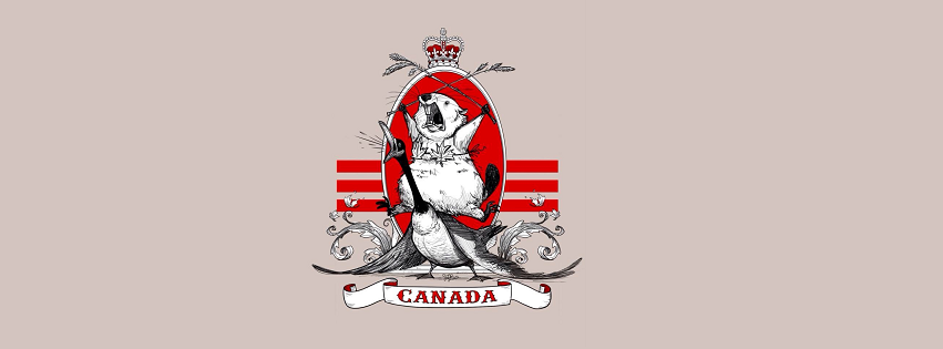 851x315 the majestic canadian beaver riding a goose while wearing a maple - Canadian Beaver Drawing