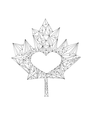 360x450 Inner Maple Leaves - Canadian Leaf Drawing