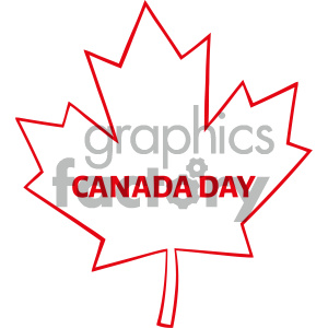 300x300 royalty free rf clipart illustration outlined canadian maple leaf - Canadian Leaf Drawing