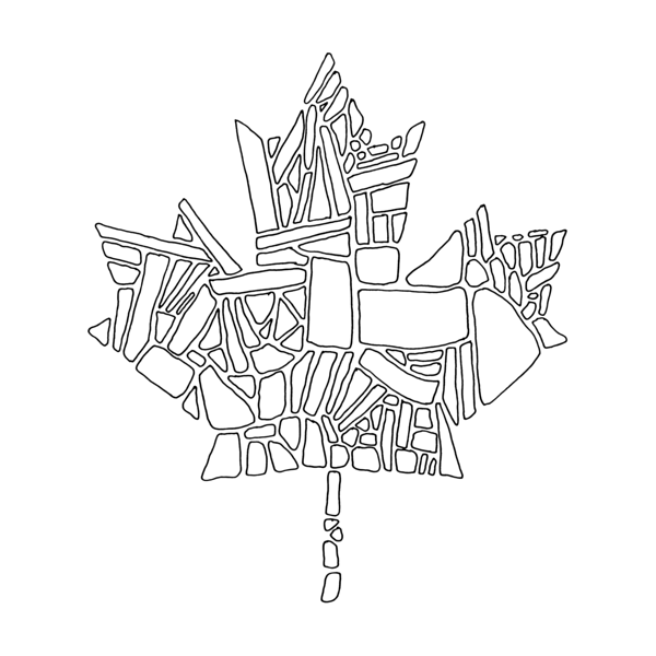 600x600 canadian maple leaf colouring - Canadian Leaf Drawing