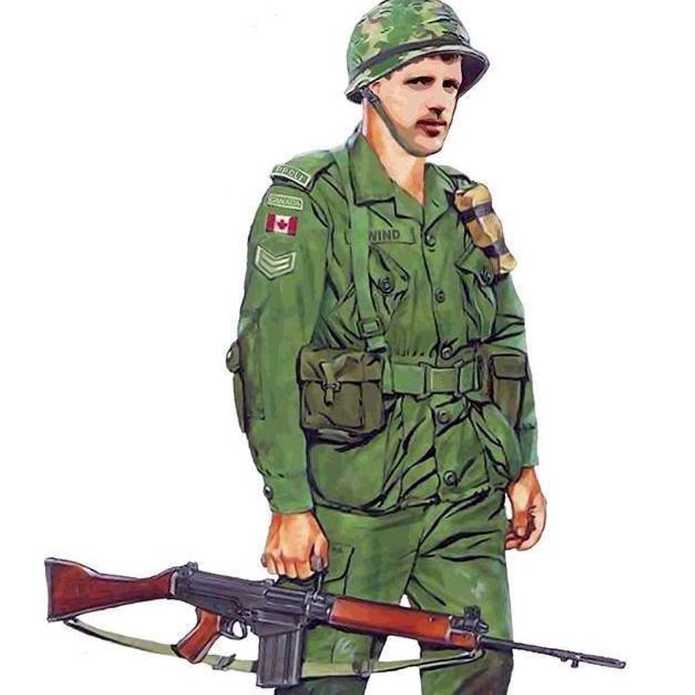 1003x1002 caf cdn combat uniform cpl with fn rifle historical - Canadian Soldier Drawing