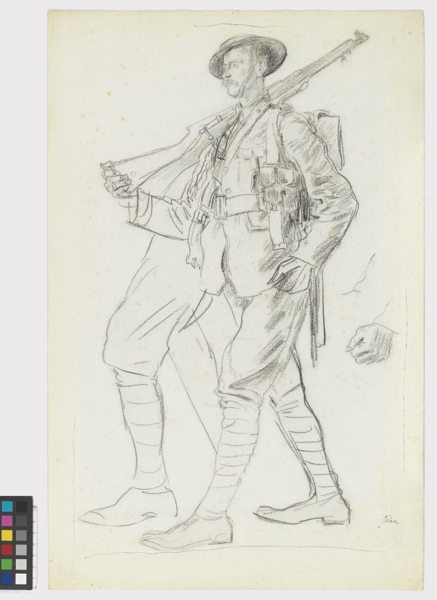 630x864 search the collections canadian war museum - Canadian Soldier Drawing