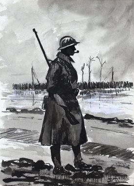 275x381 War Art, Trench Life Europeana Cc - Canadian Soldier Drawing