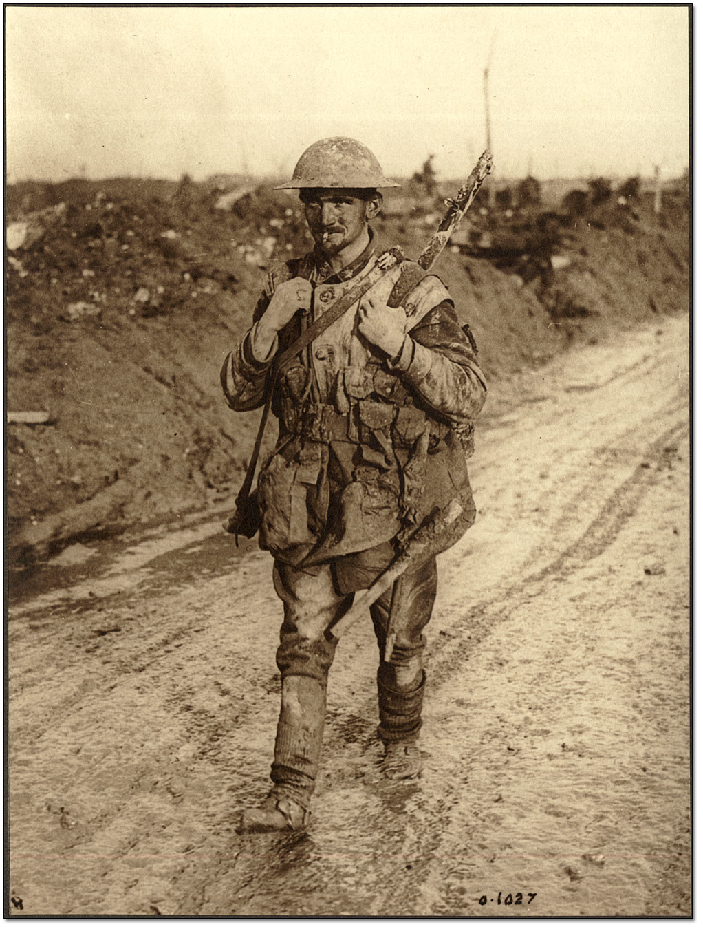 1022x1350 a canadian tommy soldier covered in mud returning from the front - Canadian Soldier Drawing