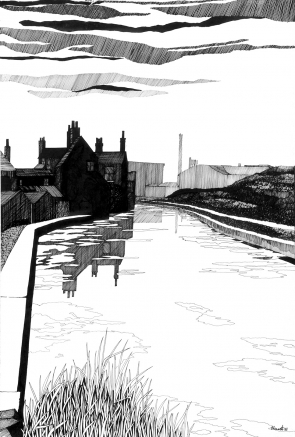 295x437 canal side pen and ink drawings gallery fred kennett - Canal Drawing
