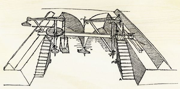 600x297 prints of leonardo da vinci drawing of a canal dredge - Canal Drawing