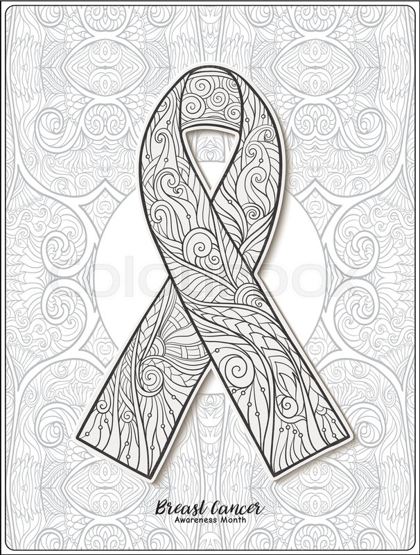 606x800 breast cancer awareness month stock vector colourbox - Cancer Ribbon Drawing