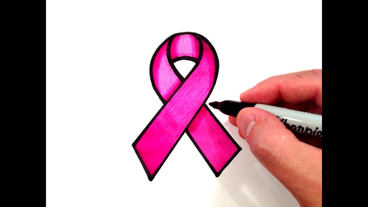 1280x720 how to draw a pink ribbon - Cancer Ribbon Drawing