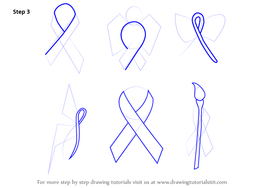 842x602 learn how to draw cancer ribbons - Cancer Ribbon Drawing