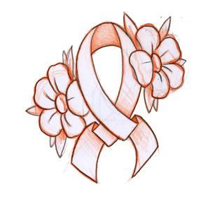 300x290 ribbon tattoo drawings flowers and ribbon cancer tatt april - Cancer Ribbon Drawing