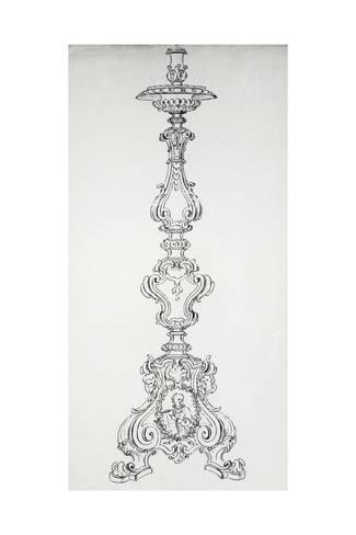 325x488 drawing with preparatory study for candelabra in brass giclee - Candelabra Drawing