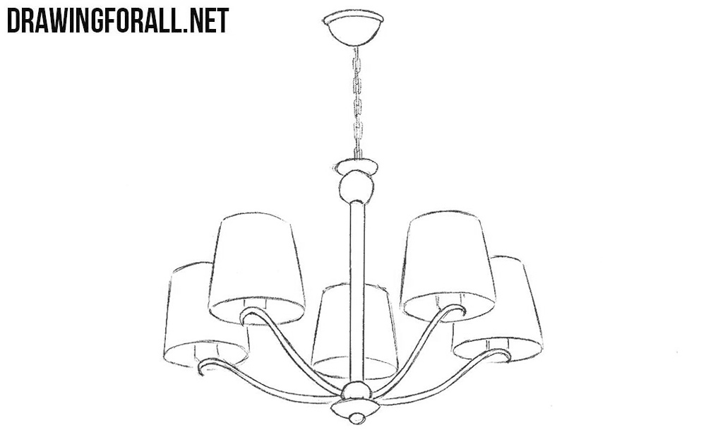 1000x616 chandeliers drawing simple for free download - Candelabra Drawing