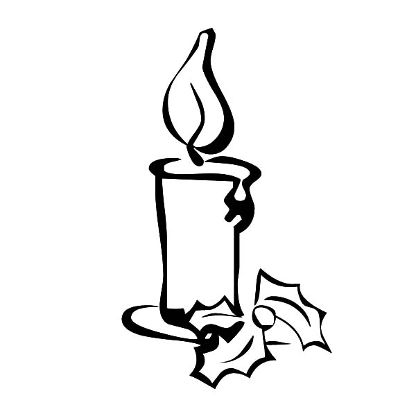 600x600 drawing christmas candle coloring pages - Candle Drawing