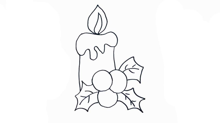 854x480 how to draw a christmas candle - Candle Drawing