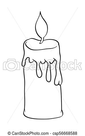 296x470 candle draw, candlestick vector isolated on white background - Candle Drawing
