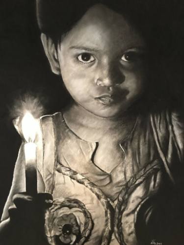 375x500 Candle Light Drawing - Candle Light Drawing