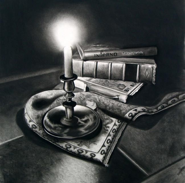650x642 Nichola Martin Charcoal - Candle Light Drawing