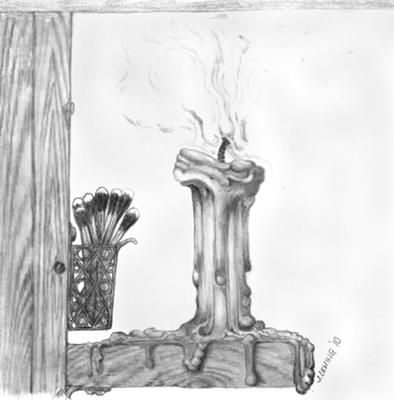 394x400 Drawn Candle Pencil Drawing - Candle Pencil Drawing