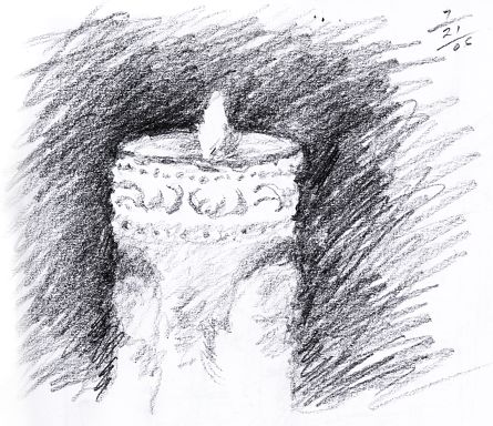 445x384 Sketches Candle Study - Candle Pencil Drawing