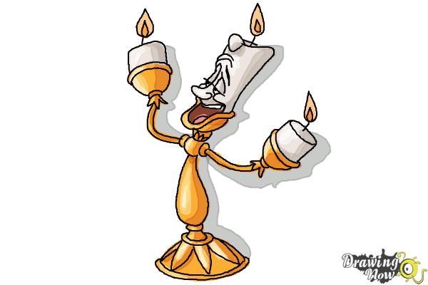 600x400 How To Draw Lumiere From Beauty And The Beast - Candlestick Drawing