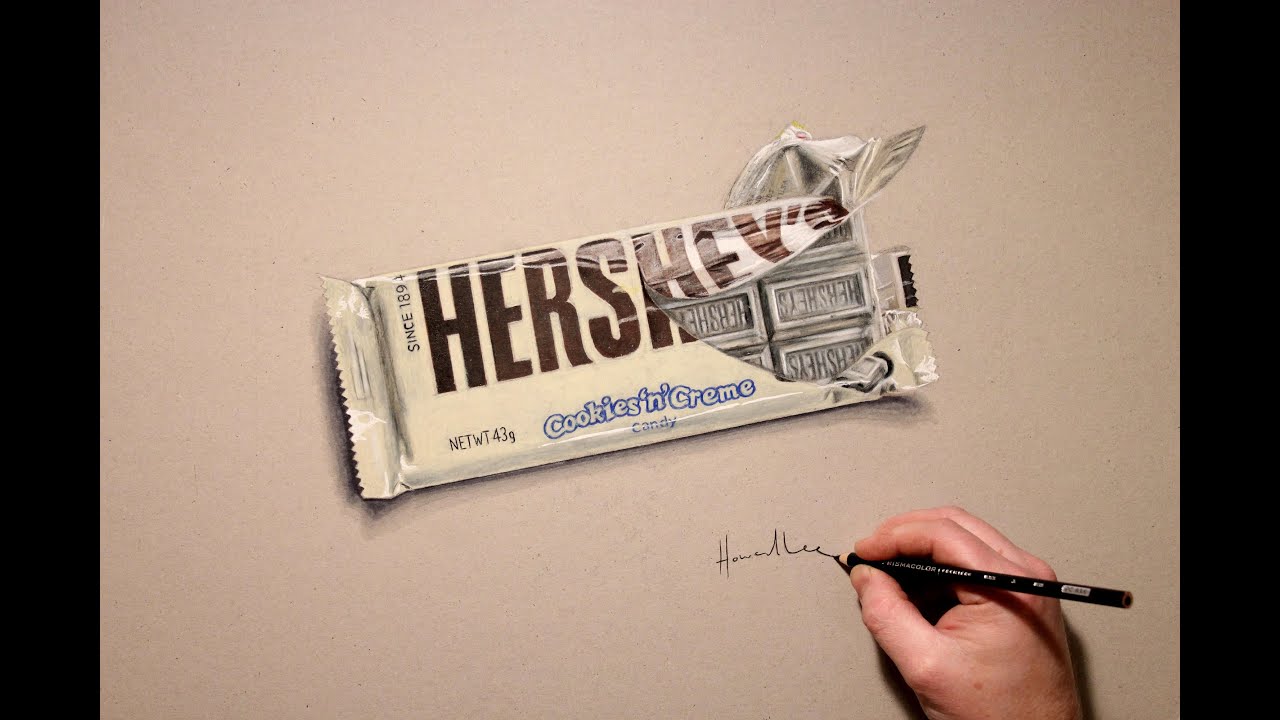 1280x720 Drawing Time Lapse Hershey's Cookies 'n' Creme - Candy Bar Drawing