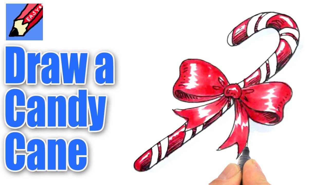 1280x720 how to draw a candy cane - Candy Cane Drawing