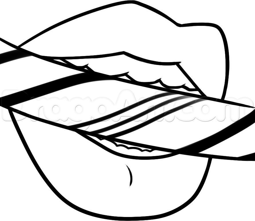 890x769 step how to draw candy cane lips - Candy Cane Drawing