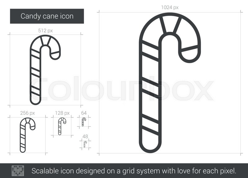 800x576 candy cane vector line icon isolated stock vector colourbox - Candy Cane Line Drawing