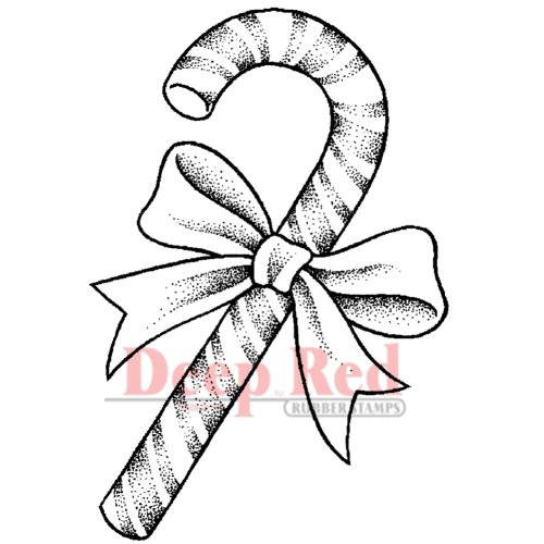 500x500 deep red stamps candy cane rubber stamp - Candy Cane Line Drawing