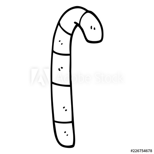 500x500 line drawing cartoon striped candy cane - Candy Cane Line Drawing