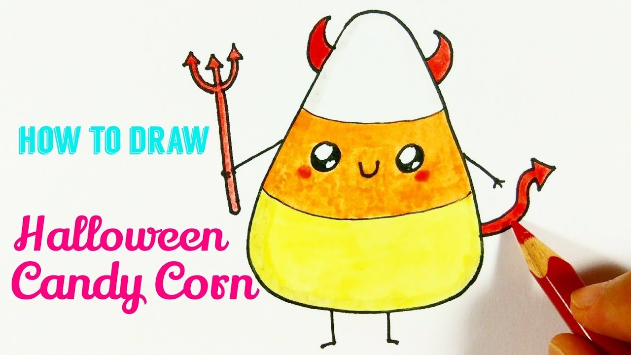 Candy Corn Drawing Realistic Draw Candy Halloween Drawing Corn