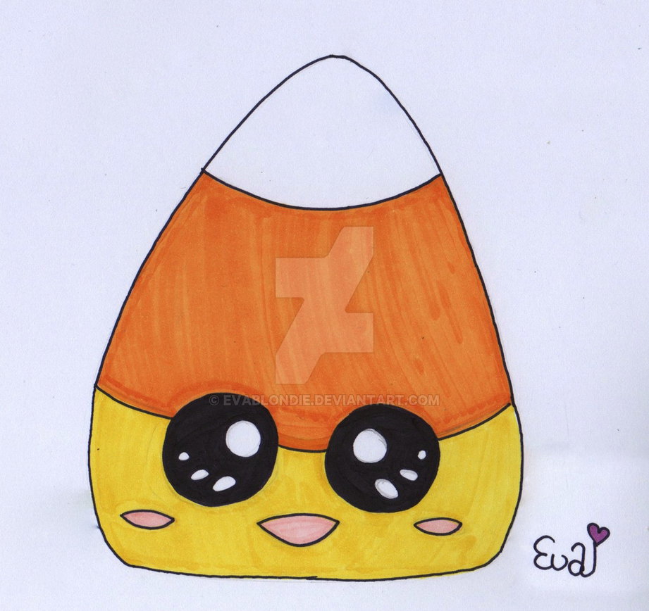 921x868 Kawaii Candy Corn - Candy Corn Drawing