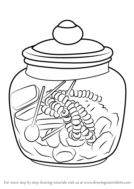 567x800 Learn How To Draw A Candy Jar - Candy Drawing