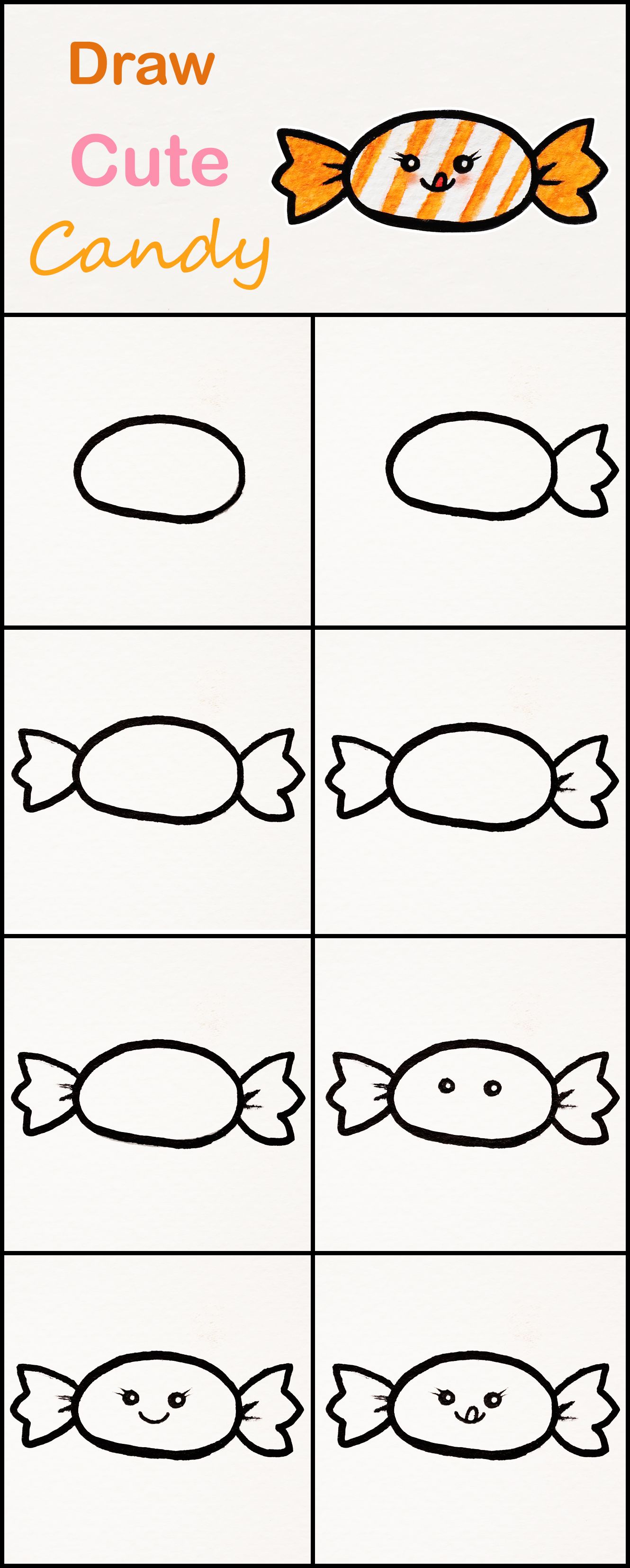 1330x3309 Learn How To Draw A Cute Candy Step - Candy Drawing