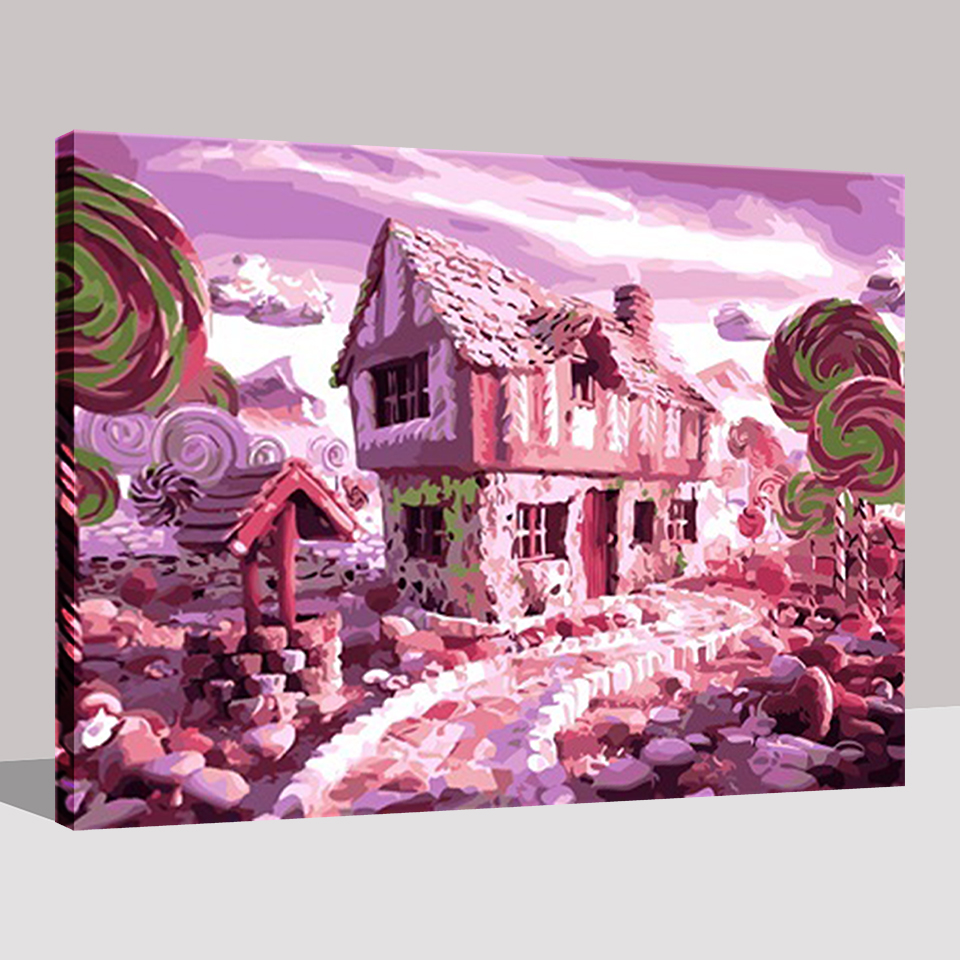 960x960 Diy Painting - Candy House Drawing