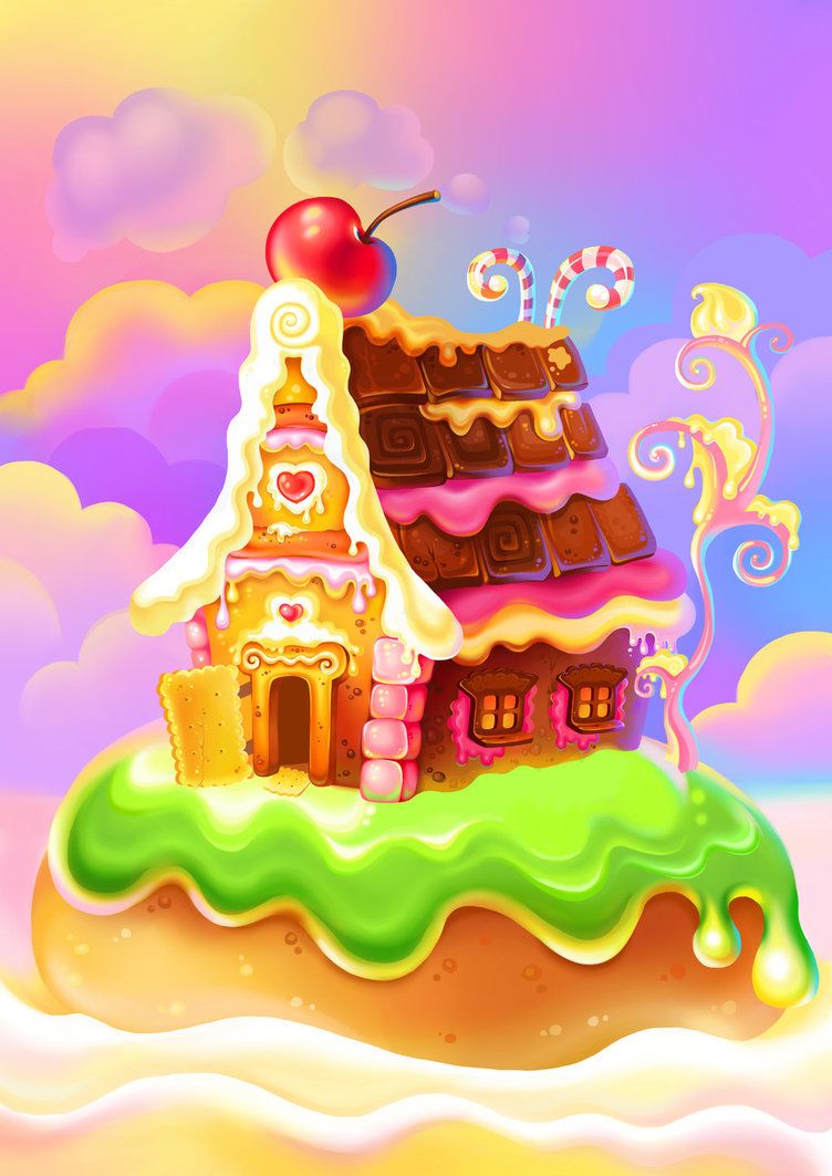 752x1063 Gingerbread House - Candy House Drawing
