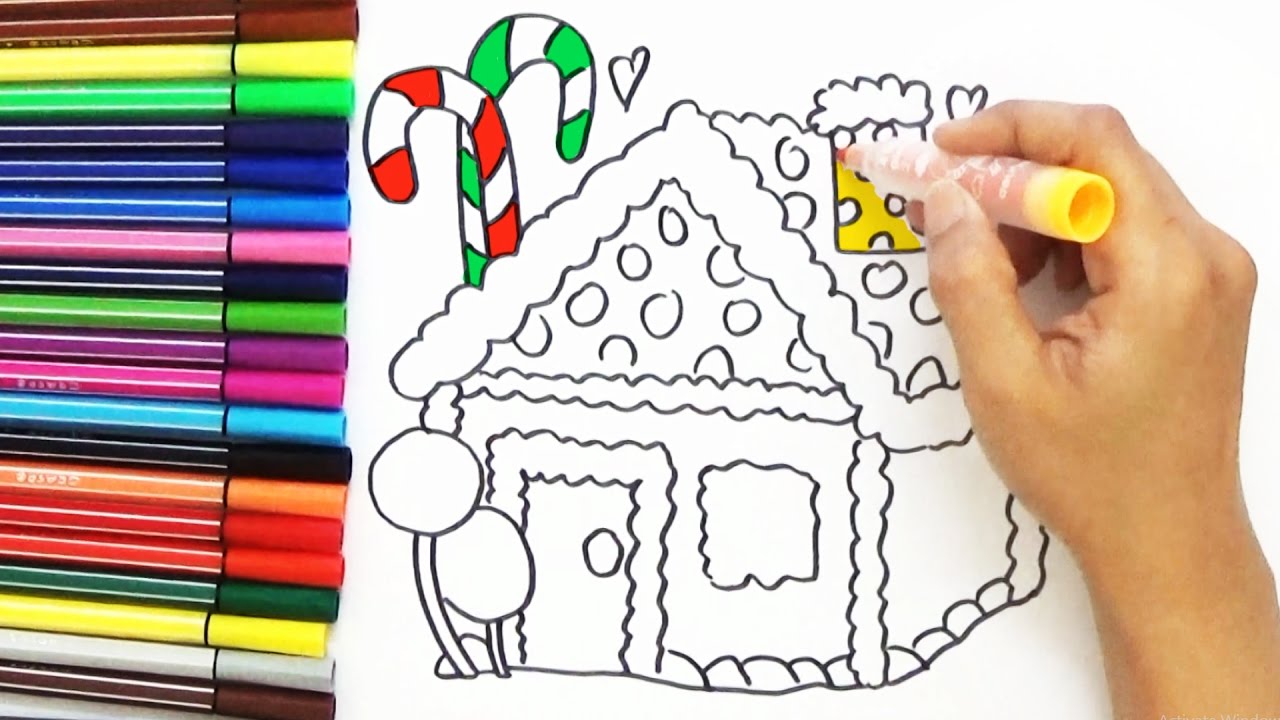 1280x720 How To Draw Candy House - Candy House Drawing