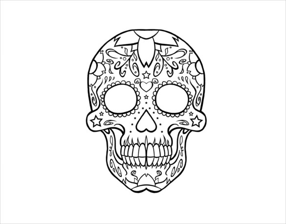 585x459 skull drawing template free pdf documents download! free - Candy Skull Drawing