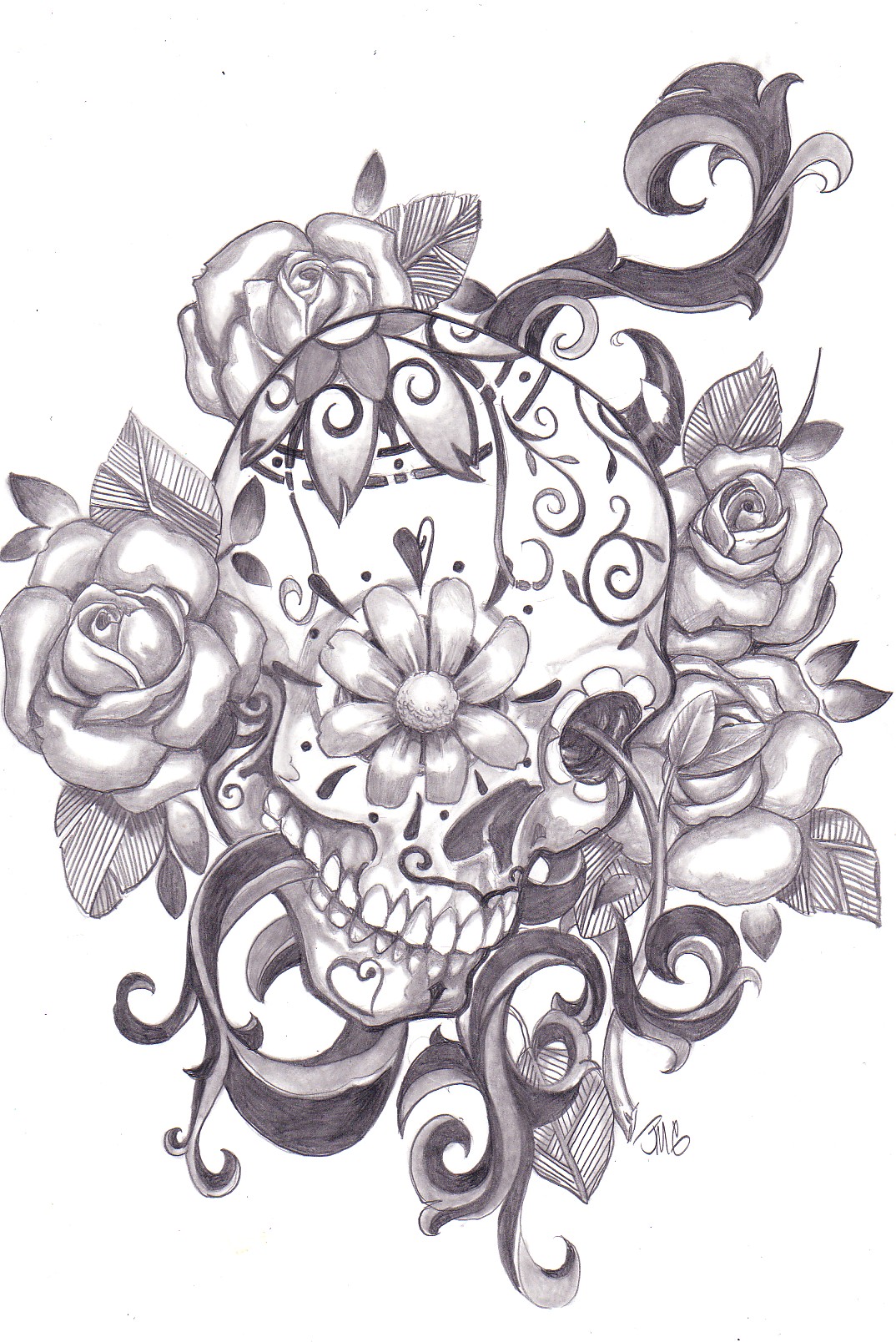1074x1608 sugar skull jmg creations - Candy Skull Drawing