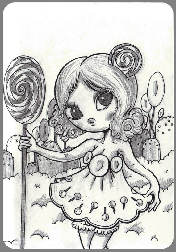 570x815 day candyland lollipop princess lolly original sketch a day - Candyland Drawing