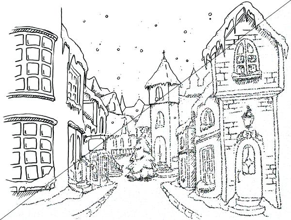 600x454 christmas drawings town cute christmas drawings candy cane - Cane Drawings