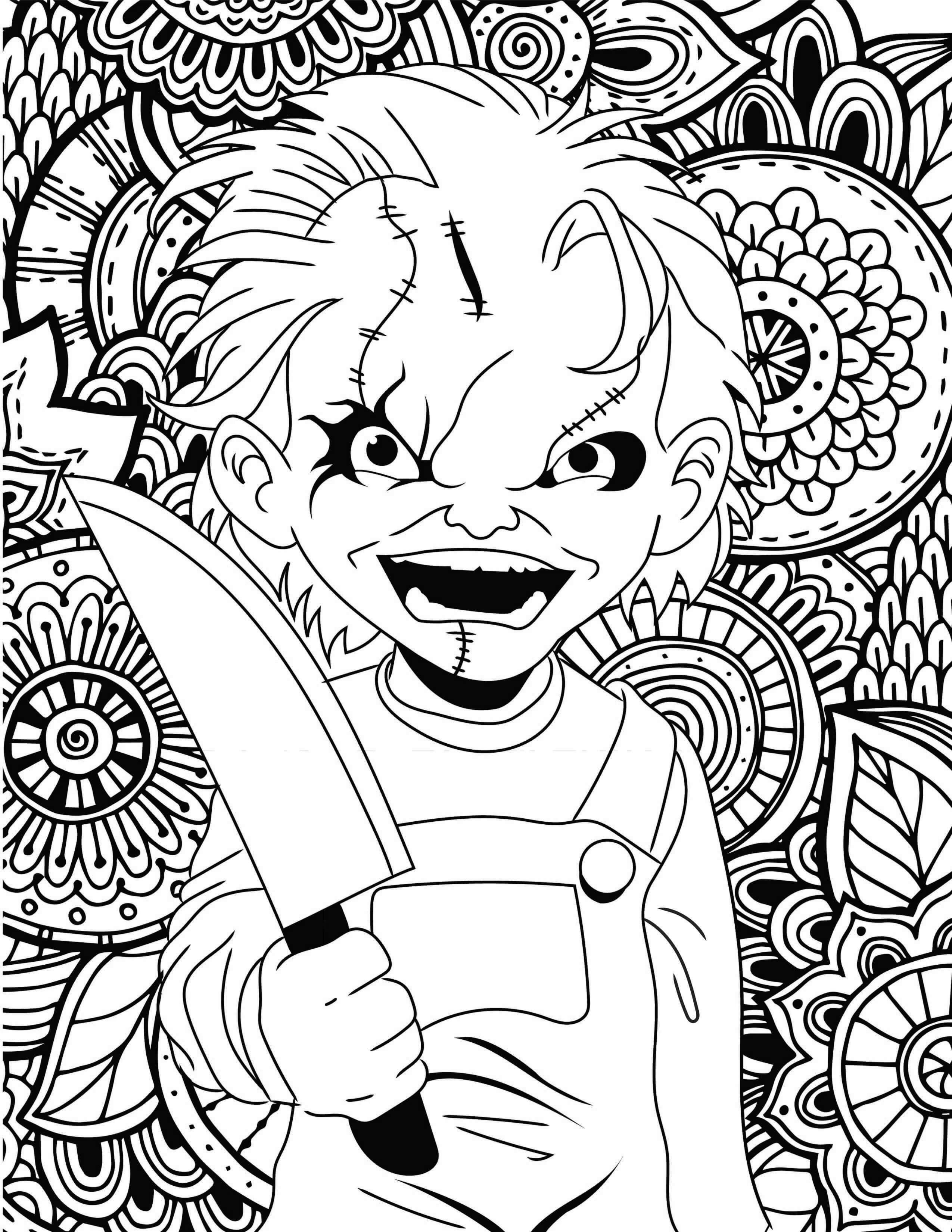 2550x3300 pennywise cane coloring pages printable drawings clown face - Cane Drawings