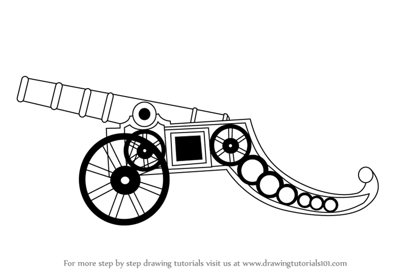 800x566 learn how to draw a vintage cannon - Cannon Drawing