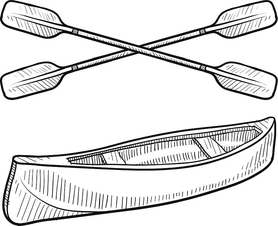 Каноэ нарисовать карандашом