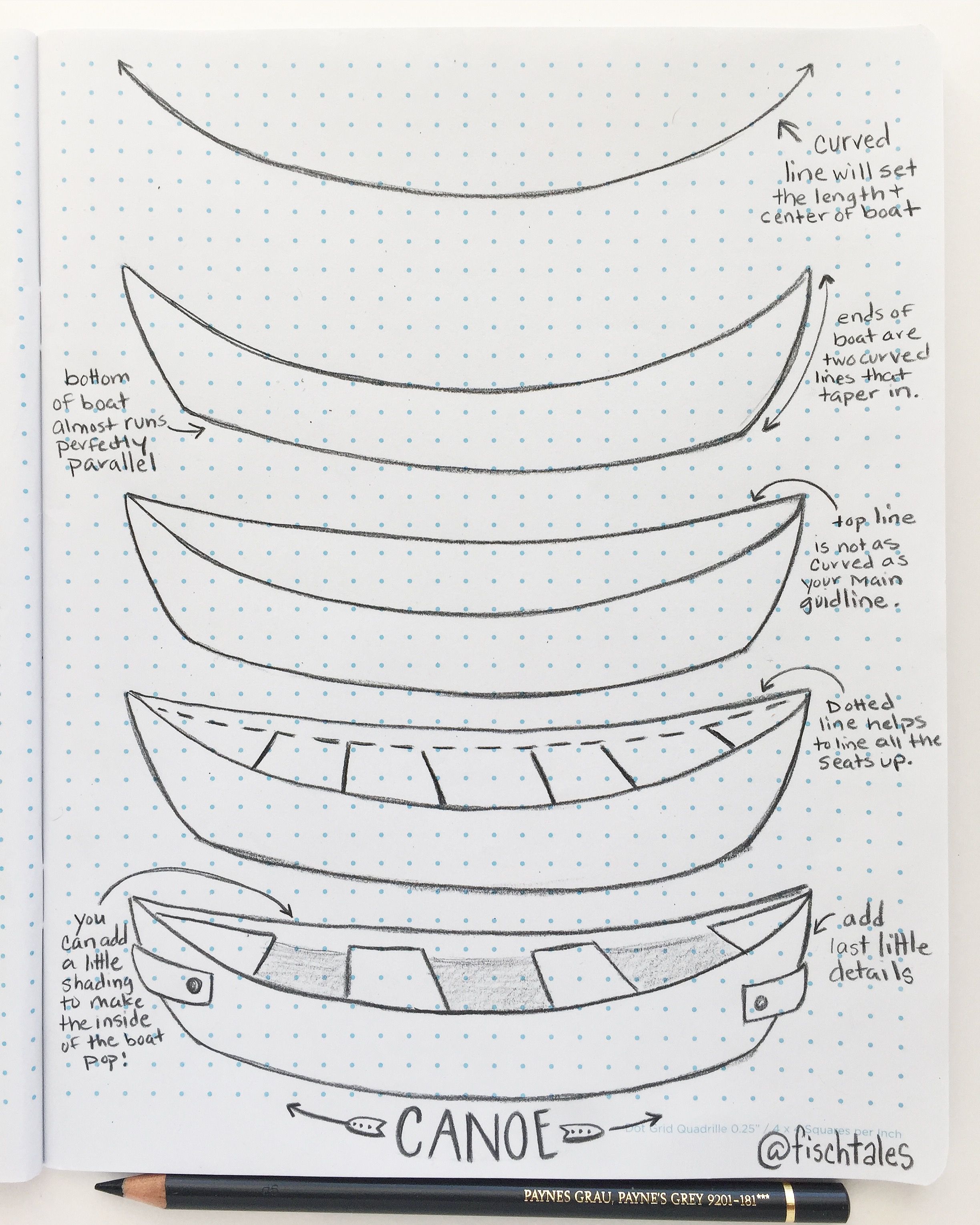 2448x3059 drawing tutorial how to draw a canoe bullet journal - Canoe Drawing