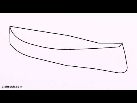 480x360 k how to draw canoe for kids step - Canoe Drawing