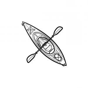 300x300 stock illustration athlete sports canoe paddle black white - Canoe Paddle Drawing