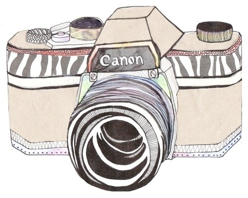 500x400 pretty camera drawing pink discovered - Canon Camera Drawing
