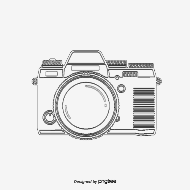 640x640 vector line drawing camera, line clipart, camera clipart, line png - Canon Camera Drawing