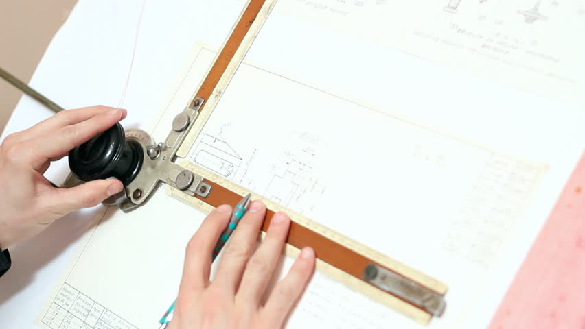852x480 hands drawing on blueprints hd stock footage video - Canon Drawing